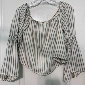 Black and White off the shoulder blouse